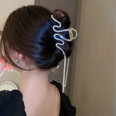 Lunivop Luxury Crystal Tassel Hair Claws Clips For Women Girls Fashion Snake Metal Hair Crab Hairpins Headwear Hair Accessories