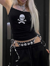 Lunivop Y2k Millenial Dark Wind Hot Drill Decorative Design Sense Slim Sleeveless Halter Top Subculture Top For Women