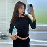 Lunivop Knotted Long Sleeve Slim Crop Top Tshirt Long Flare Pant Women'Sets Casual Clothes Fashion Streetwear 2024 Outfits