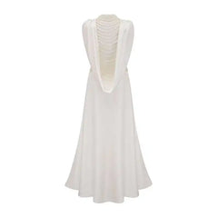 Lunivop Sleeveless Nail Beads Dress Women High Waist Irregular O-neck Solid Banquet Party Dresses Female 2025 Spring New