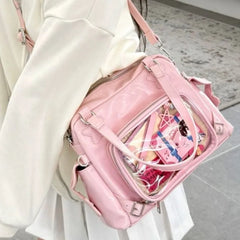 Lunivop Harajuku Pink Ita Bags Purse Women Lolita Shoulder Underarm Bag Ladies Japanese Transparent Large Capacity Handbag Y2k