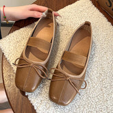 Lunivop Women Genuine Leather Mary Janes Shoes New Fashion Designer Bowknot Flats Ladies Shallow Elastic Band Loafers Zapatos Mujer