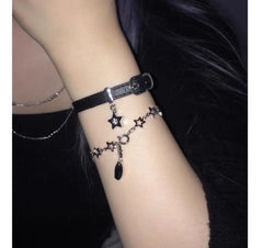 Lunivop Harajuku Sweet Girls Star Charms Bracelets Cute Punk Cool Pentagram Bangles Bracelet for Women Party Club Korean Fashion Jewelry