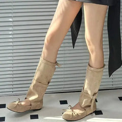 Lunivop Ankle Wrap Women Casual Boots Fashion Bowknot Mary Jane Shoes for Women New Trendy Summer High Boots Platform Shoe