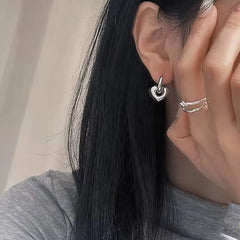 Lunivop Punk Style Dangle Earrings Unique Detachable Star Heart Drop Earrings Statement Jewelry Fashion Simple Hoop Earrings