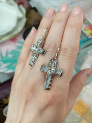 Lunivop Kpop Goth Punk Vintage Aesthetic Heart Zircon Cross Pendant Earring For Women Men Y2K Cool Grunge Charms EMO Jewelry Accessories