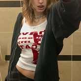 Lunivop Y2k Clothes Vintage Sleeveless Tank Top Summer Print Personality Bright Color Sleeveless Aesthetic Harajuku Streetwear Slim