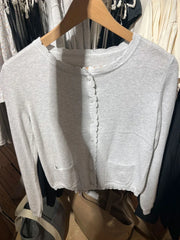 Lunivop Gray Pockets Knitted Sweater Cardigan Women Autumn Cotton Round Neck Long Sleeve Sweaters Sweet Preppy Style Knitwear Y2K Tops