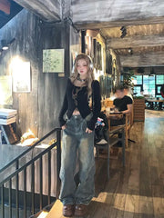 Lunivop Y2k Vintage Two Pieces Tops Women Skinny Leopard Halter Tops + Hollow Out Black Tops Streetwear 2000s Japanese Tshirts