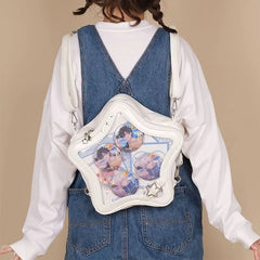 Lunivop Harajuku Star Silver Ita Bags Backpack Women Lolita Transparent Shoulder Crossbody Bags Ladies Sweet Cute Y2k Backpacks