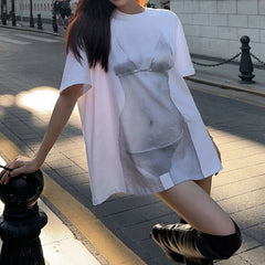 Lunivop 3D Print O Neck Short Sleeve Oversize Y2K Streetwear Women'S Tshirts Tops Blouse Apparel Fashion Casual Korean Clothes