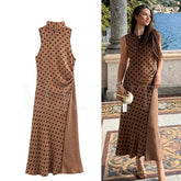 Lunivop Women's Dress Off Shoulder Long Dresses Woman Summer Elegant Polka Dot Print Womens Dresses Backless Sexy Party Dresses