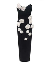 Lunivop Solid 3D Flowers Spliced Design Dresses Women's Strapless Sleeveless High Waist Slim Elegant Dress Autumn 2025 New