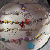 Lunivop Candy Beach Colorful Beaded Necklace Cute Female Star Dopamine Accessories Sweet and Cool Spicy Girl Y2K Phone Chain