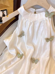 Lunivop 3D Bufferfly Halter Tanks Women Sweet Fashion Loose Elegant Tanks Korean Chic Causal Summer Female All Match Sleeveless Top