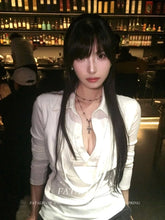 Lunivop Y2k Fake Two Piece Patchwork Long Sleeve Blouses Simple White Slim Fit Bottoming Tops Mujer 2025 Spring New Blusas Mujer