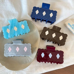 Lunivop Fashion Blue Rectangular Hair Claws For Women Minimalist Half Zip Hair Clip Shark Clip Ponytail Clip Hair Accessories
