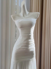 Lunivop Bandage Women's Strapless Dress Pleated Solid Color Sleeveless Backless 2025 Spring Simple Elegant Dresses Female