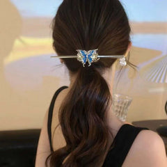 Lunivop New Chinese Metal Butterfly Pearl Tassel Hair Stick For Women Gilrs Vintage Hanfu Chopsticks Hairpin Forks