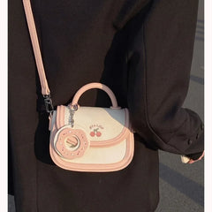 Lunivop Sweet Cute Y2k Messenger Bag Women Harajuku Hot Girls Leather Handle Square Bag Purse Female Retro Saddle Bags Aesthetic