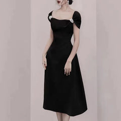 Lunivop Fashion Women Dress Sleeveless Square Collar Solid Color Female Summer Party Dresses New Tide