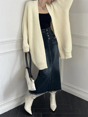 Lunivop Open Front Knit Cardigan Sweater Women Cozy Plain Shrug Cardi Longline Sweater Jacket Fall Winter Casual Chic Outfit