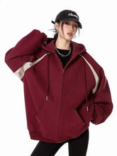 Lunivop American Y2K Hoodies Women Long Sleeve Loose Streetwear Vintage Sweatshirts Hip Hop Oversize Fall Bf Harajuku Patchwork Top