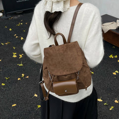 Lunivop Retro College-Style Backpack for Women, New Autumn and Winter Model, Light Luxury Niche High-End Small Backpack for Female Students for Class and Commuting