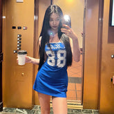 Lunivop Letter Print Strapless Short Dress Mesh Short Sleeve Gown Women'S Sets Summer Casual Y2K Streetwear Fashion 2024 Clothes