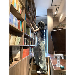 Lunivop High Waist Women Tie Dyeing Jeans Hip-hop Style Vintage Streetwear Y2K Wide Leg Jean Plus Size Female Trouser Baggy Denim Pants