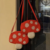 Lunivop Sweet Lovely Soft Mushroom Shape Crossbody Bag Women Cartoon Small Capacity Mini Purse Ladies Casual Unique Lipstick Coin Wallet