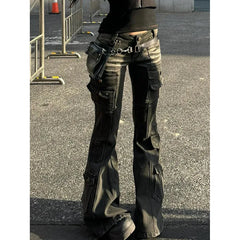 Lunivop NEW Black High Waist Women Jeans Hip-hop Fashion Vintage Streetwear Y2K Wide Leg Jean Female Trouser Baggy Gradient Denim Pants