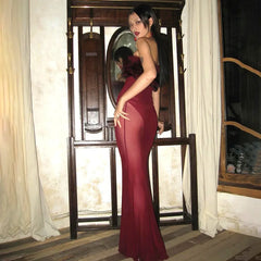 Lunivop Women's Fur Collar Mesh Splicing Tube Top Party Hot Girl Sexy Long Dress Elegant Sexy Party Dress Club Outfit