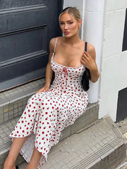 Lunivop Sexy Backless Print Floral Women Dress White Spaghetti Strap Evening Dress Female Summer Elegant Party Clubwear Vestidos