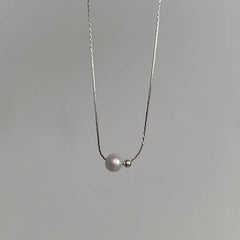 Lunivop New Fashion Pearl Droplet Necklace for Women Minimalist Design String Bead Collarbone Chain Wedding Jewelry Gifts