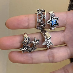 Lunivop Fashion Pentagram Geometric Star Ring For Women Adjustable Finger Ring Jewelry Vintage Irregular Aesthetics Y2k Accessories