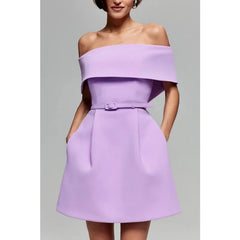 Lunivop New Fashionable Hot Selling Spring and Summer New Waistband One Shoulder Dress INS Casual Party Dress for Women