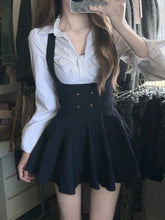 Lunivop Autumn Korean Two Piece Sets Fashion Sweet Casual White Pleated Shirt Women+ Y2k High Waist Skirts Subcultural