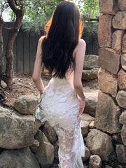 Lunivop Sexy Floral Strapless Womens Dresses Mesh Patchwork Sleeveless Bodycon Evening Party Dress Elegant Gown Prom Formal Clothes New