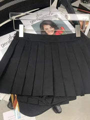Lunivop Black Women Pleated Skirts Y2K High Waist Streetwear Sexy Mini Skirts Fashion Korean All Match Preppy Dance Skirts New