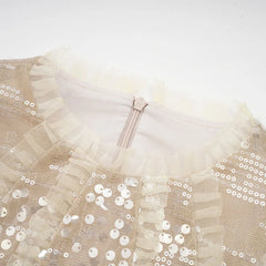 Lunivop Fashion Women Dress Long Sleeve Round Neck Sequin Decoration Female Summer Party Dresses New Tide