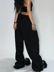 Lunivop Casual Gray Sweatpants Women Wide Leg Black Joggers Classic Baggy Streetwear Oversized Sports Female Trousers All-match