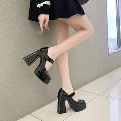Lunivop Designer Super High Heel Women Mary Jane Shoes New Fashion Elegant Platform Thick Heel Shoes Ladies Dress Pumps Sexy Party Shoes