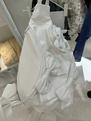 Lunivop Harajuku Nylon Bow Crossbody Bags Women High Street Large Capacity Y2k Handbag Ladies Retro Hot Girls Chest Bag