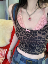 Lunivop Moda Streetwear Trendy Fairycore Y2K Vest Women Casual Fake Two Pieces Lace Leopard Sling Top Pure Desire Slim Goth Shirt
