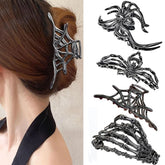 Lunivop Punk Halloween Spider Skeleton Hand Hair Claw Clips for Women Metal Shark Clamp Gothic Crab Holiday Hair Accessories Girls