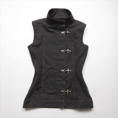 Lunivop New High Street Fashion Popular Stand Colaar Sleeve Vest Y2k Aesthetic Single Breasted Sweet Cool Women Clothes Vintage Tops