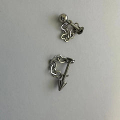 Lunivop Love Chain Lip Ring One-nail Dual-purpose Detachable Piercings Ornament Round Ball Pointed Toe Lip Studs For Men's and Women's