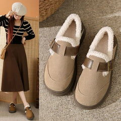 Lunivop Autumn Winter High Quality Women Shoes Casual Flat Shoes Women Moccasins Soft Loafers Fashion Warm Plush Slip on Cotton Shoes