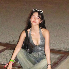 Lunivop Summer New Fashionable and Sexy Slim Fit Neck Strap Spicy Girl Nightclub Fun Strap Small Vest For Women